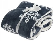Vianočná deka Snehová vločka – tmavosivá 150x130 cm