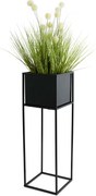 KOVOVÝ KVETINÁČ SO STOJANOM PLAIN 70X24 CM ČIERNA