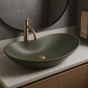 Rea Royal, umývadlo na dosku 615x355x155 mm, zelená matná, REA-U6372