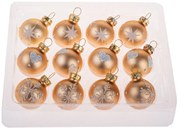 Súprava sklenených ozdôb Glimmer Collection, zlatá, 12 ks, pr. 3 cm