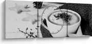 Obraz - Zimné cappuccino (s hodinami) (90x30 cm)