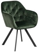 Zelené čalúnené jedálenské kreslo s podrúčkami Lola – Actona