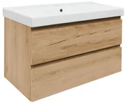 Kúpeľňová skrinka 2 zásuvky s umývadlom SAT B-Way 99x50x45 cm dub matný BWAY2100OAKU1BI
