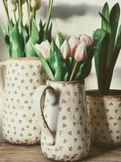 Béžový keramický džbán so srdiečkami Hearti - 21*15*23 cm