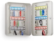 Skrinka na kľúče BIRKETT, 30 háčikov, 300x240x80 mm, šedá