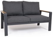 Hliníková dvojsedačka EMOT WPC antracit s tmavými poduškami
