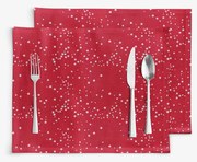 Goldea vianočné prestieranie na stôl valencia - hviezdičky na červenej - sada 2ks 30 x 40 cm