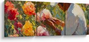 Obraz - Záhradník (s hodinami) (90x30 cm)