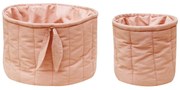 Svetloružové látkové detské úložné boxy v súprave 2 ks ø 30x20 cm Bambie Vintage Nude – Lorena Canals