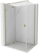 Mexen, Mexen Mist H T sklápací sprchový kút ľavý 75 x 70 cm, transparentný, zlatý - 8A5T-075-070-50-00-L