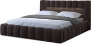 Manželská posteľ 140 cm Luxa (tmavohnedá) (s roštom, úl priest. a Led)