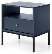 PROXIMA.store - Dizajnový nočný stolík - PIERA FARBA: modrá, FARBA NÔH: čierna