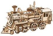 Robotime 3D drevené mechanické puzzle Parní lokomotiva 350 ks
