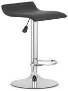 Barová stolička FORT - čierna ekokoža / chrómový podstavec