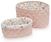 Cam Cam ApS Prešívaný úložný kôš Blossom Pink - set 2 ks