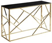 KONZOLA THIA ZLATÁ + ČIERNE SKLO MRAMOR 120 cm