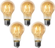 Sada 5 stmievateľných LED žiaroviek E27 A60 zlatá 3W 310 lm 2200K