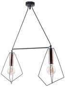 Jupiter 1665 - Luster na lanku KAIR 2xE27/60W/230V čierna/meď