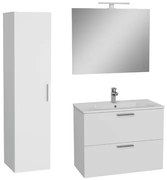 Vitra Mia kúpeľňová zostava s umývadlom 80 cm vrátane umývadlovej batérie, vtoku a sifónu biela KSETMIA80B