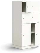 Priehradková skrinka QBUS, 6 priehradiek, so soklom, 1636x800x570 mm, biela