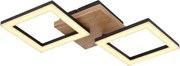 Stropné LED osvetlenie Kerry 46 cm, kov/drevo%