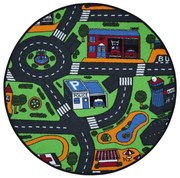 Vopi, Detský kusový koberec City life kruh, 57x57 (priemer) kruh, viacfarebná, detská izba