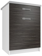 Kuchynská skrinka Belini spodná so zásuvkami 60 cm eben kráľovský s pracovnou doskou  TOR SDSZ1-60/0/WT/HK/0/F