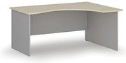 Ergonomický kancelársky písací stôl PRIMO GRAY, 160x120 cm, pravý, sivá/breza