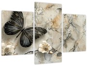 Obraz - Mramorové pozadie s motýľmi (90x60 cm)