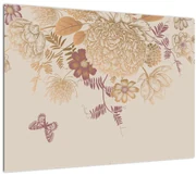 Obraz - Vintage kvety a motýle (70x50 cm)