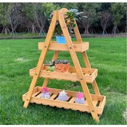 Drevený stojan na kvety DS5824 žltý