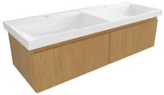 Kúpeľňová skrinka s umývadlom SAT Evolution 118x30x44, 5 cm dub medový mat SATEVO120DMU4