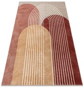 Koberec FUSION 0810 geometrický / moderný / abstraktný, béžový / terakota