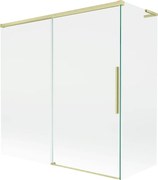 Mexen Rox, L posuvná 2-krídlová vaňová zástena 160 + 70 x 150 cm, 8mm číre sklo, zlatý matný profil, 8C9L-160-070-55-00