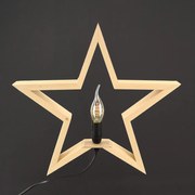 AMADEA Drevená lampička hviezda, masívne drevo, rozmer 40 cm, český výrobok