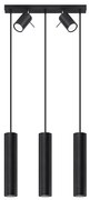 Závesné svietidlo Ring 3, 5x čierne kovové tienidlo