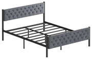 Kovová dvojlôžková posteľ KAROM 120x200 cm sivá nosnosť 120 kg