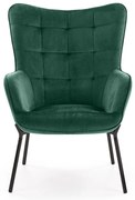 Kreslo Castel zelená/čierna