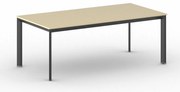 Rokovací kancelársky stôl PRIMO INVITATION, 200x100 cm, čierna podnož, breza