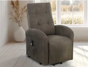 Kreslo s elektrickým polohovaním Lazio, hnedá látka%