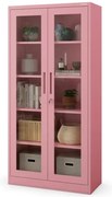 Kovový kancelársky regál Amelia pastelovoružová