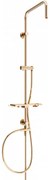 Mexen T, sprchový stĺp, sprchová hadica 150cm, polička, prepínač sprchy, ružové zlato, 7939399-60