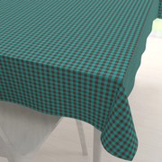 Biante Bavlnený obdĺžnikový obrus Olivia OL-007 Tyrkysovo-hnedá kocka malá 50x100 cm