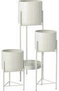 Súprava kovových stojanov na kvety Malvaro biela, 3ks
