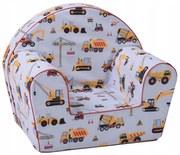 Detské kresielko MINI - Stavebné stroje - šedé