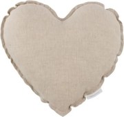 Mini ľanový vankúš srdca prírodný 28 cm