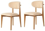 Súprava jedálenských stoličiek Lionte Beige and Dark Oak, 2 ks