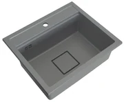 Gamma Quadro 5850, 1-komorový granitový drez 580x495x220 mm, šedá, GMA-ZLE000233