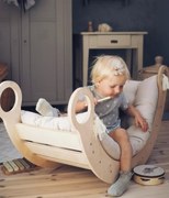 Montessori drevená hojdačka stredná prírodná