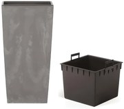 Kvetináč s vkladom URBI SQUARE BETON EFFECT marengo 40 cm